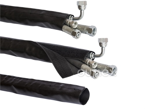 Schutzhülse TEXWRAP mit Klettverschluss, 75mm, UV-beständig, Nylon beschichtet PU,-40°C/+180°C,black, 
